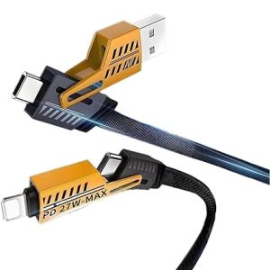 4 IN 1 Multi-function Super-Fast USB Charging Cable, USB Charging Cable Compatible with Smart Phones along with Cable Holder