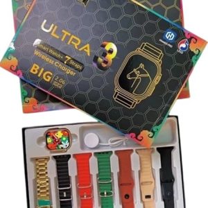 Click to see full view Ultra3 x10 Smart Watch with 7-in-1 Interchangeable Straps, 2.01" Amoled HD Display, Bluetooth Calling, Sports Mode, Fitness Tracker