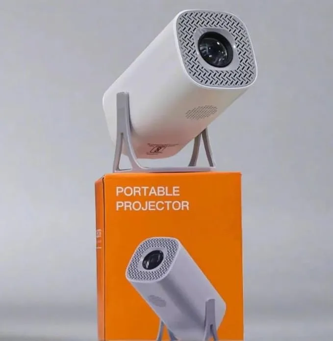 Smart Portable Projector, 3500 Lumens, 180-degree Projection Angle, Compact Design with Multiple Ports