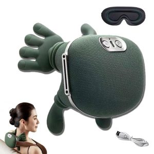 Shoulder and Neck Massager, Neck Massager for Pain Relief Deep Tissue with Two-Speed Temperature Adjustment Dual-Zone Heat, Back and Leg Massagers with Simulation Palm, Useful Gift