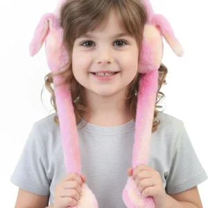 Cute Moving Bunny Ear Headband with Jumping Ears & Chu-Chu Sound, Soft Plush Rabbit Earmuffs for Kids Girls Teens & Women, Warm Winter Ear Cover for Outdoor Play, Parties & Gifting