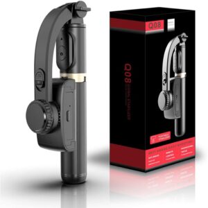 Gimbal Stabilizer for Smartphone with Extendable Bluetooth Selfie Stick and Tripod, Multifunction Remote 360 Degree Automatic Rotation, for iPhone/Android Q08