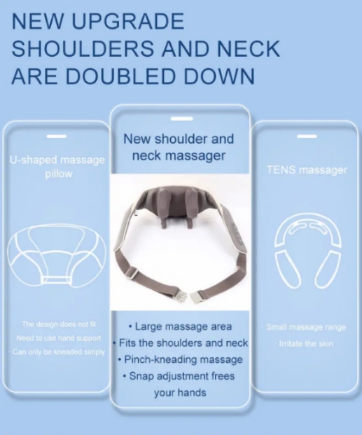 Sellastic 5D Electric Neck and Shoulder Massager with Heat - Hands-Free Design - Image 3
