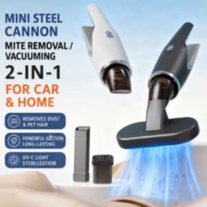 Mini Steel Cannon 2-in-1 Cordless Mite Removal Vacuum Cleaner - UV-C Sterilization & Handheld Car/Home Vacuum