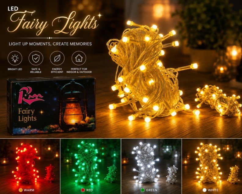 11Mtr LED Fairy Lights - Bright & Energy Efficient String Lights for Home & Festive Decor