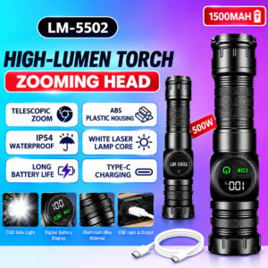 LM-5502 High Lumen Zooming LED Torch Flashlight