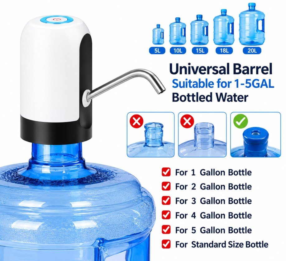 Automatic Wireless Water Dispenser Pump Portable Bottle Pump
